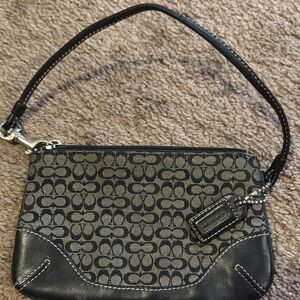 Coach Black and Gray Key & Card Holder